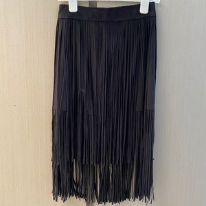 Black suede tassel skirts